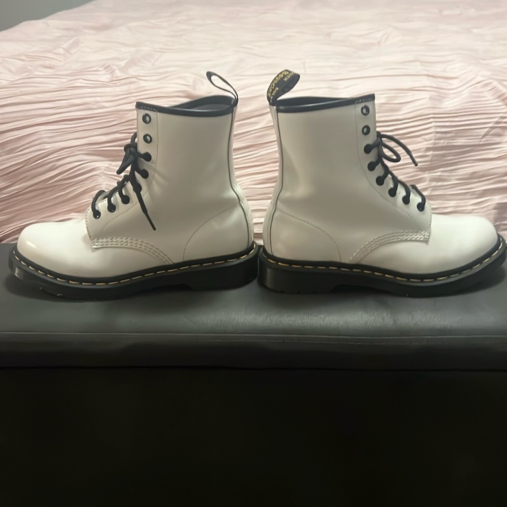 White patent leather Doc Martens/Dr. Martens